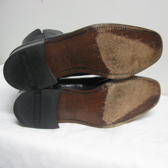 ***SOLD***Florsheim Chatman Black Leather Bike Toe Dress Boots Mens sz 8D - Picture 9 of 10